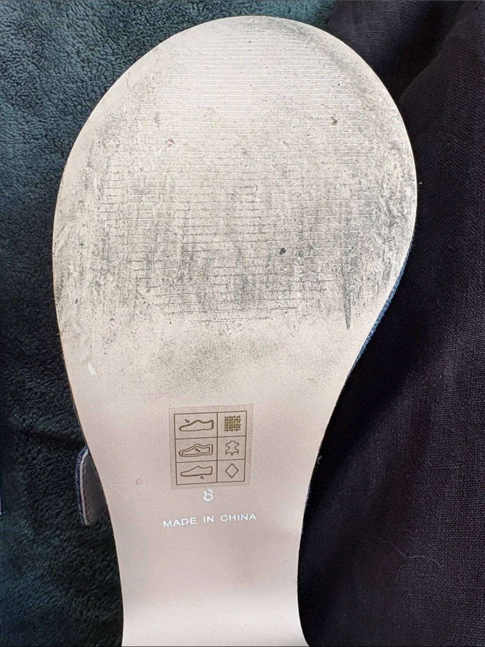 KOKO + PALENKI Downtown Denim Platform Heeled Sandals — Size 8